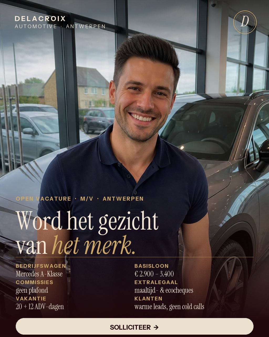 Voorbeeld ad Delacroix Automotive — verkoper